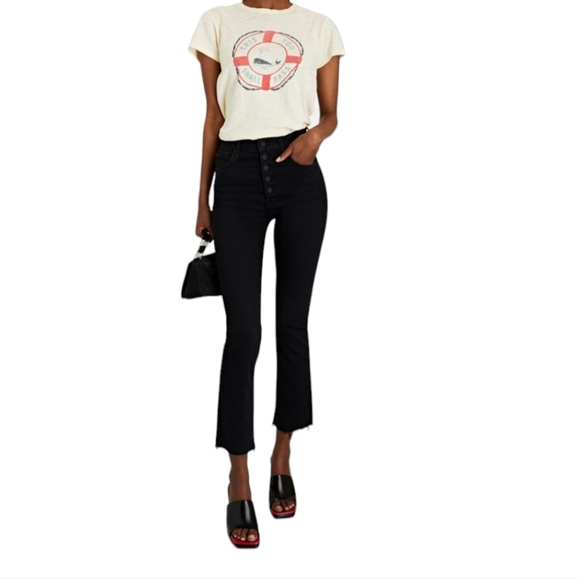 NEW Mother The Pixie Dazzler Ankle Fray Not Guilty Exposed Button Jeans Size 31 - Picture 16 of 16